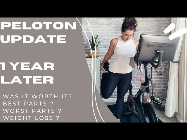 PELOTON UPDATE||1 YEAR LATER||WORTH IT? WEIGHTLOSS? REGRETS? DO I USE IT?