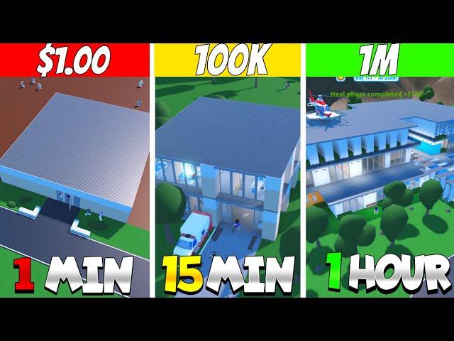 Building A Hospital In 1 Min, 15 Min, 1 Hour in Your Hospital!