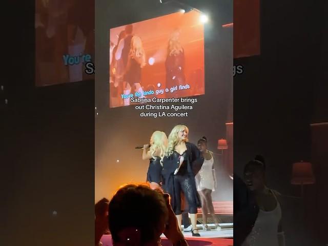 Sabrina Carpenter brings out Christina Aguilera in LA concert