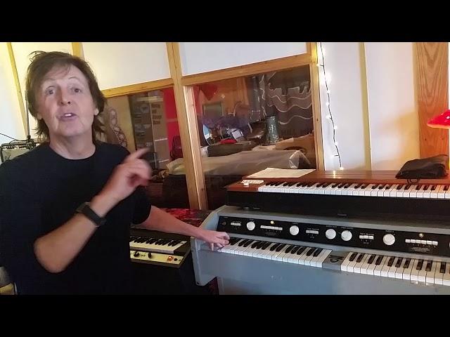 Paul McCartney demonstrates the mellotron