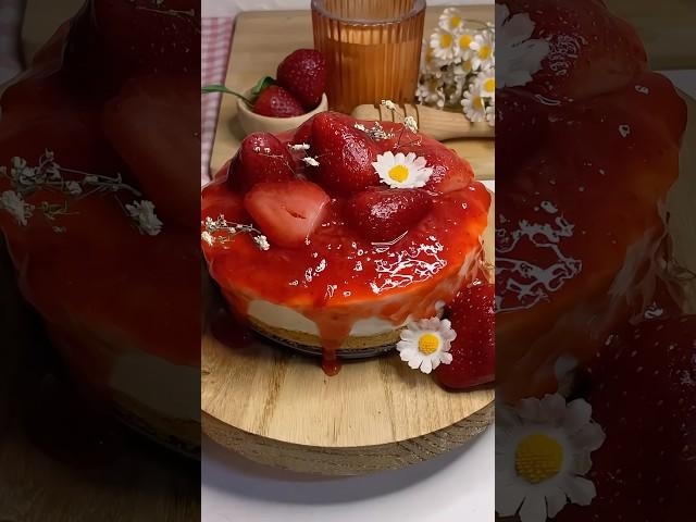 No Bake Strawberry Cheesecake  #shorts