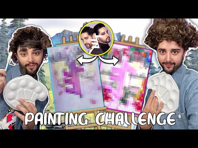 James VS Robert 1 Hour Painting Challenge!  The Welsh Twins