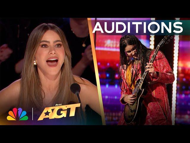 10-Year-Old Guitarist Maya Neelakantan Performs "Last Resort" | Auditions | AGT 2024