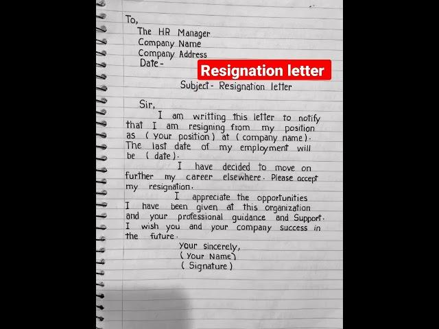 Resignation letter