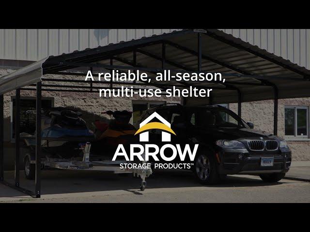 Arrow Carport, 20 ft. x 20 ft. x 7 ft. Eggshell