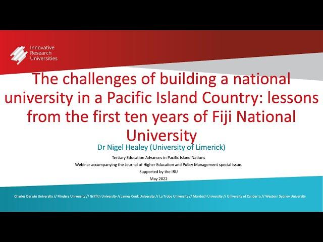 The challenges of building a national university in a Pacific Island Country