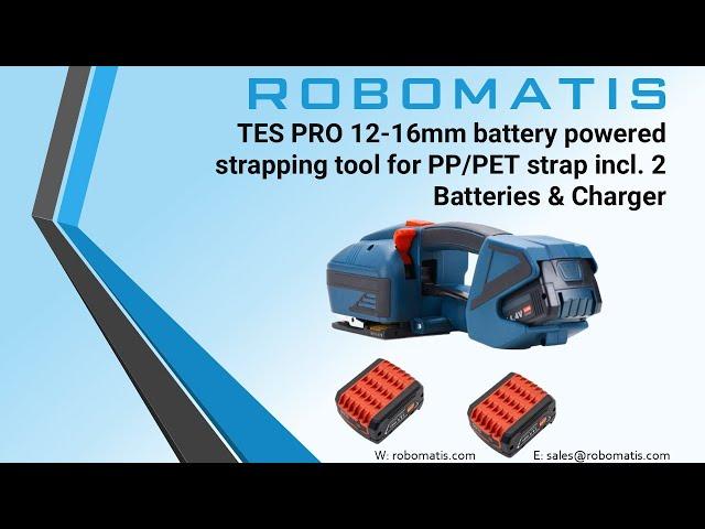 TES PRO 12 16mm battery powered strapping tool - ROBOMATIS