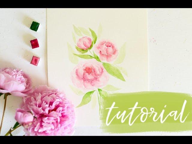 Loose Watercolor Peonies | Watercolor Peony Tutorial