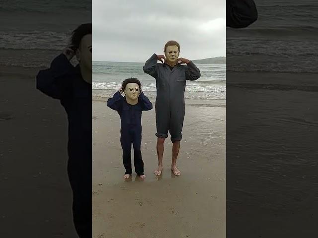 the myers family at the beach #michaelmyers #halloween #shorts