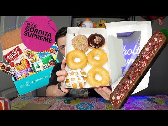 Taco Bell Decades Box, Krispy Kreme Pie Donuts, International Snacks & More Mukbang Cheat Day! 