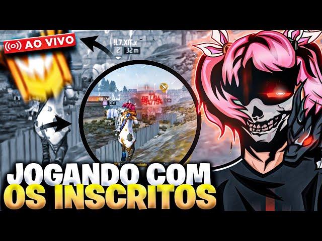 LIVE FFJOGANDO COM INSCRITOSREVELANDO JOGADORES4X4 6X6 X1 LIVE FREE FIRE#15kSubs