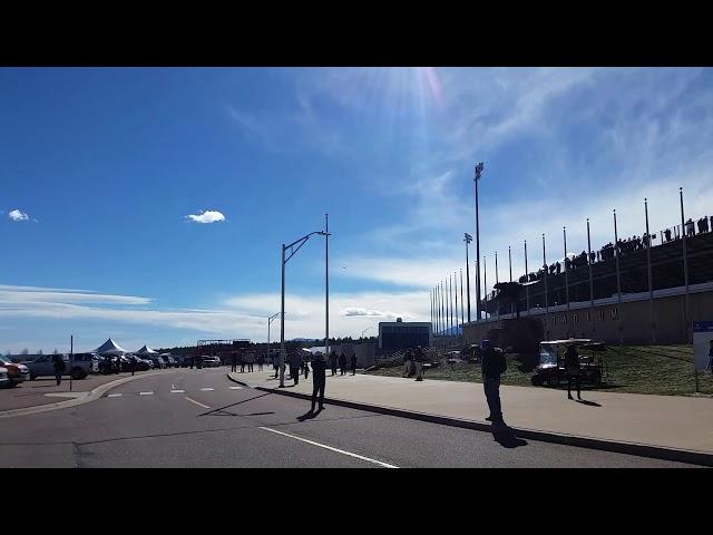 B-1 Bomber fly by sets off car alarms