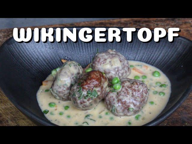 WIKINGERTOPF vom GRILL - LECKERE FRIKADELLEN in cremiger KÄSE RAHMSAUCE - BBQ-Video - 0815BBQ