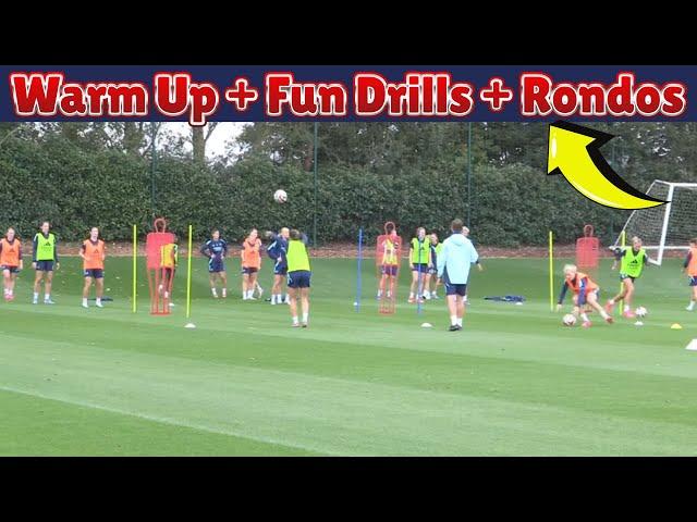 Arsenal Women Training Session Today / Warm Up + Fun Drills + Rondos