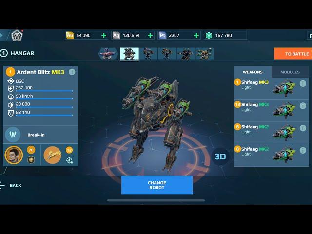 Arden Blitz Shifang | War Robots Gameplay