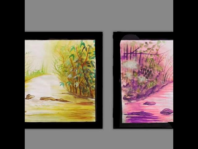 Landscape | Water colour | TRICKS to paint in 5 min | SPECTRUM | Sakshi Garg | Easy and