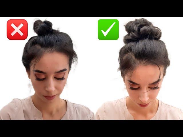 3 DAQIQADA TAYYOR BOLADIGON OSON SOCH TURMAGI. ВЫСОКИЙ ПУЧОК ЗА 3 МИНУТЫ. EASY MESSY BUN.