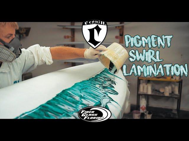 Pigment swirl lamination : Cronin Surfboards