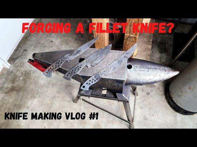 Hand forging a fillet knife and hunting knife plus another stock removal fillet knife | knife making