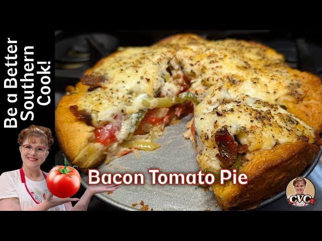 Bacon Tomato Pie Recipe - Soul Food Flavor - Homegrown Goodness