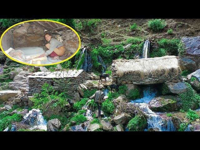 Traditional Watermill In Nepali Village Village || Primitive technology ||@RURALLIFENEPAL