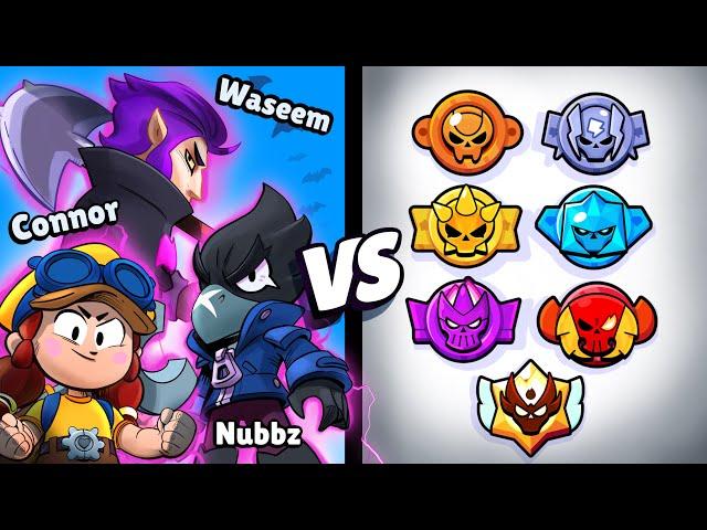 Can 3 YouTubers Beat EVERY RANK in Brawl Stars?