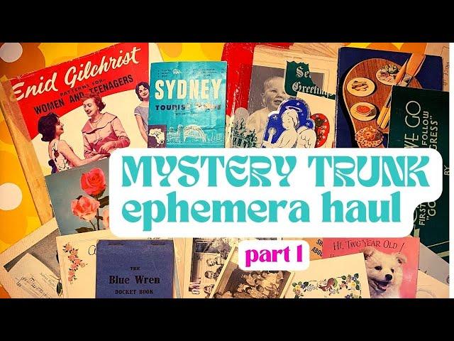 MYSTERY vintage thrifted paper ephemera unboxing! Thrifting & harvesting for junk journals