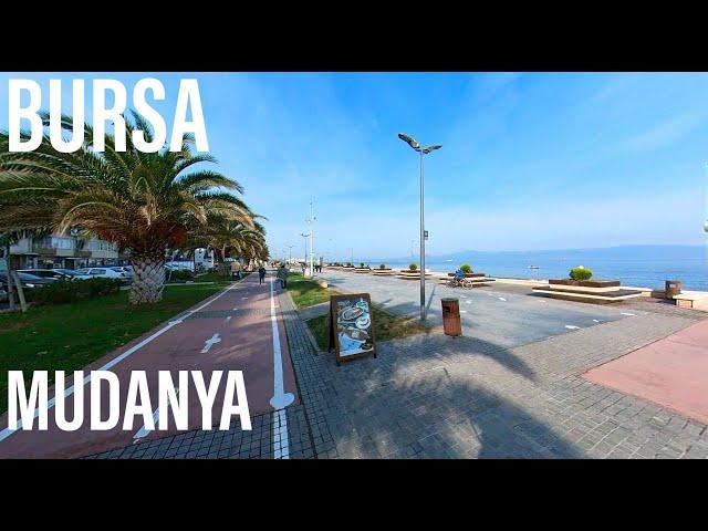 4K UHD Walking Tour, most popular place in Mudanya Waterfront, Bursa, Turkey (December)