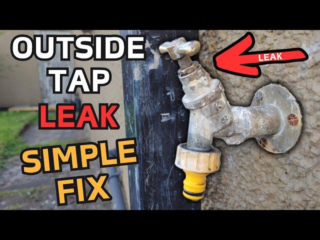 How to stop outside tap leaking. Outside tap leak quick fix. Repair leaky garden tap!