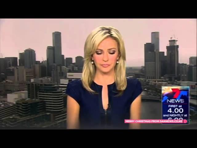 News anchor almost chokes on own fart on live TV