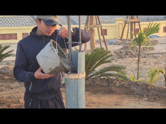 Construction Skills - Step By Step Build Cylindrical Concrete Columns | My Contruction Work