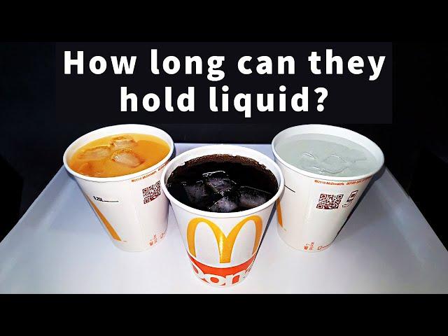 How long can a McDonald's paper cup hold liquid? - 4K Time Lapse