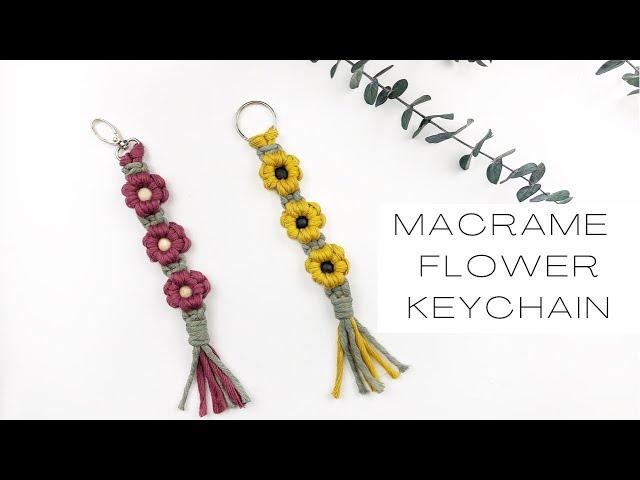 DIY: Macrame Flower Keychain | DIY MACRAME KEYCHAIN (step by step)