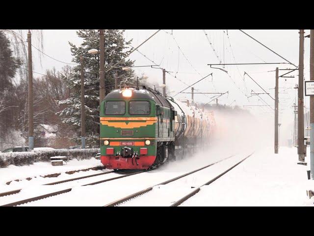 Тепловоз М62-1035 на о.п. Озолниеки / M62-1035 at Ozolnieki stop