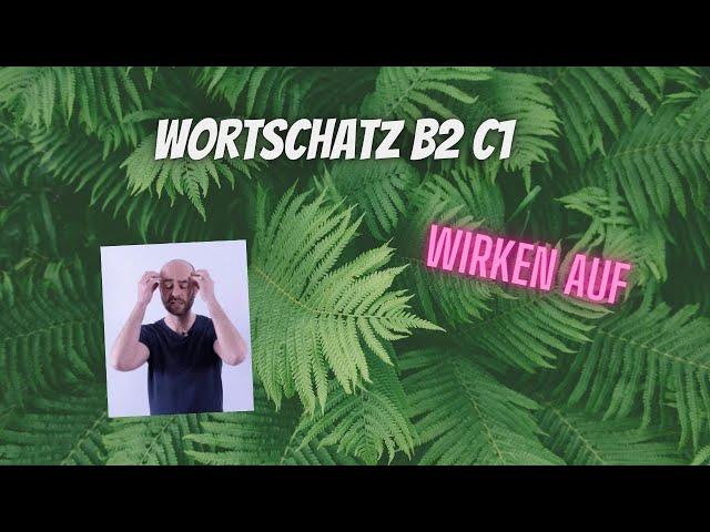 Wortschatz B2 C1: wirken auf + Akkusativ