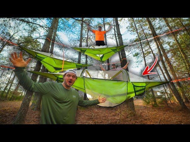 Hanging Tree Tent Camping Challenge!!