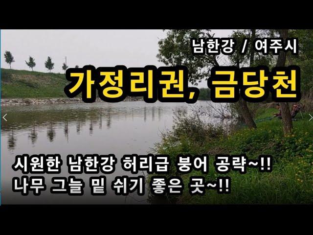 [여주]_ 남한강 가정리권 / 남한강, 금당천 합수머리 포인트 / 나무 그늘 밑 휴식과 낚시 /  경기도 여주시 북내면 가정리