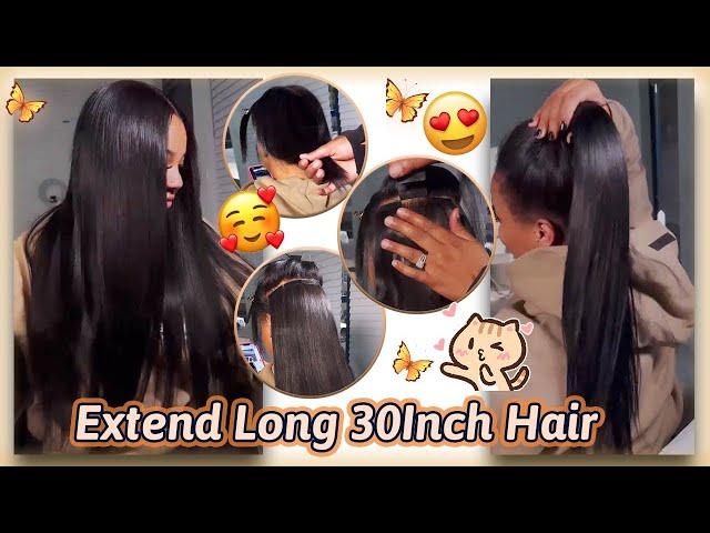 Extend 30Inch Hair On Short Hair | Tape In Extensions Quick Hairstyle + Natural Looking | #ULAHAIR