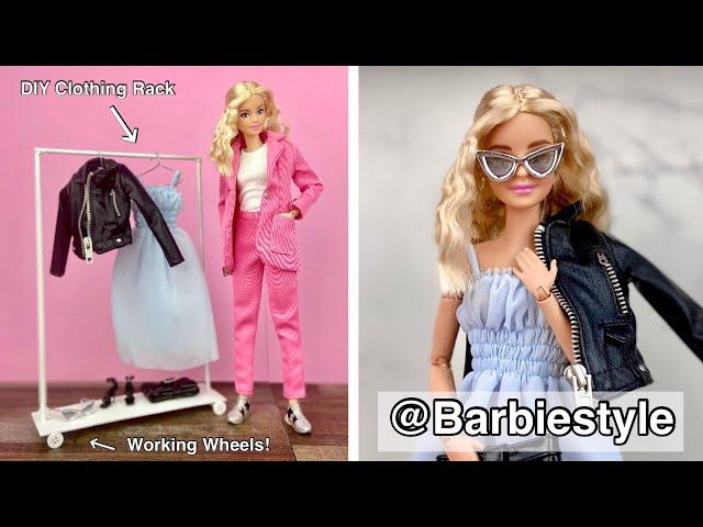 NEW @BarbieStyle Doll Review + DIY Barbie Clothing Rack with Working Wheels! Instagram Barbie Doll