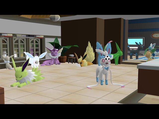 Shiny Eeveelutions Relaxing at home