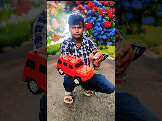 RC Kiddie Castle Rock Crawler High Speed painting the toy car blue jeep se red colour Jeep