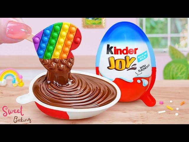 Rainbow Ice Cream Kinder CakeBeautiful Miniature Rainbow Ice Cream Kinder Cake Decorating Ideas