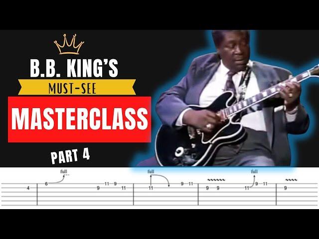 B.B. King Masterclass Part 4: Phrasing, how to play over slow blues, 8 bar blues and more
