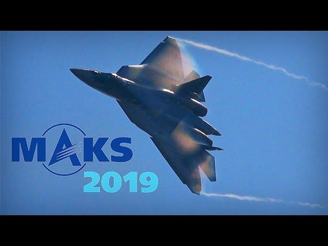 MAKS 2019 ️ Sergey Bogdan Steals the Show with the Su-57 - HD 50fps