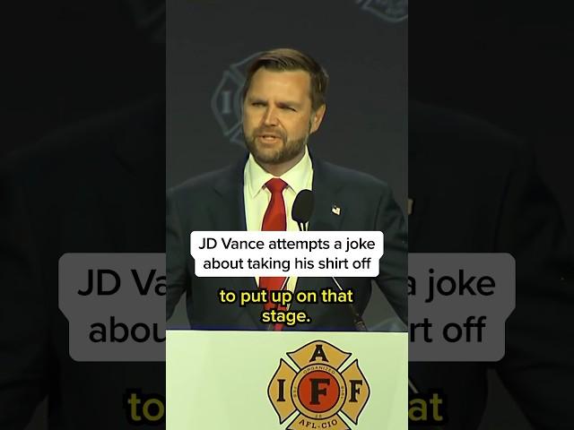 JD Vance attempts a joke about taking his shirt off