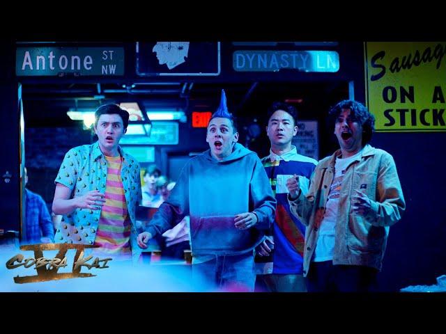 Frat Party Fight Scene - Hawk, Kyler, Miguel & Demetri [4K UHD] | Cobra Kai Season 6 | ClipsVerse