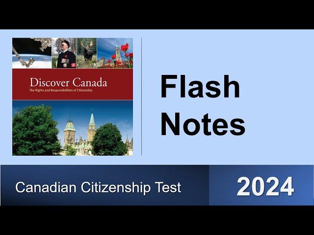 Canadian Citizenship Test 2024 - Flash Cards and Notes - Quick Summary | Official Study Guide