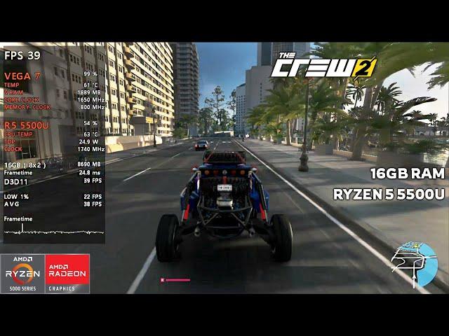 THE CREW 2 - RYZEN 5 5500U - 16GB RAM - VEGA 7 - 1080P HIGH