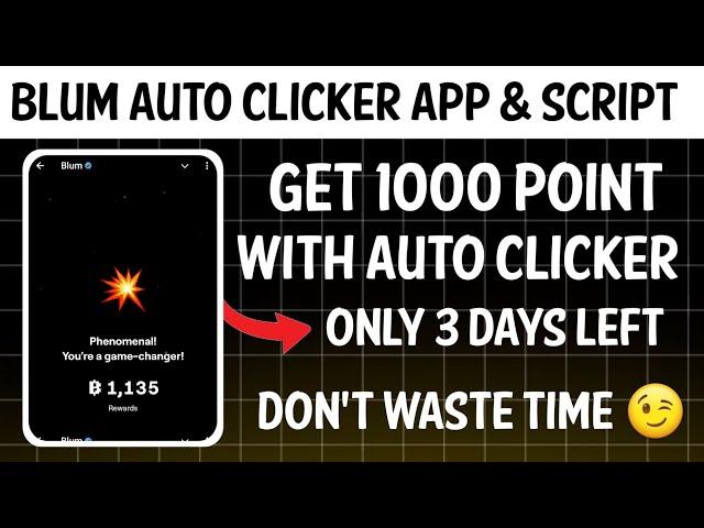 How to Play Blum Game With Auto Clicker App| Blum game auto clicker trick|Blum Unlimited POINT TRICK