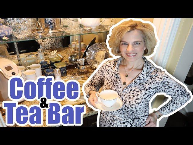 Wet bar transformed into a coffee and tea paradise!